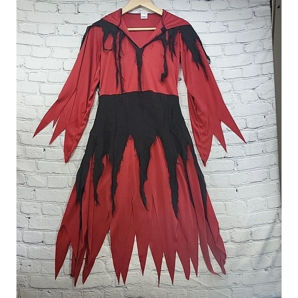 Spirit Halloween Kids Sz M Devilish Demon Costume Hooded no Mask